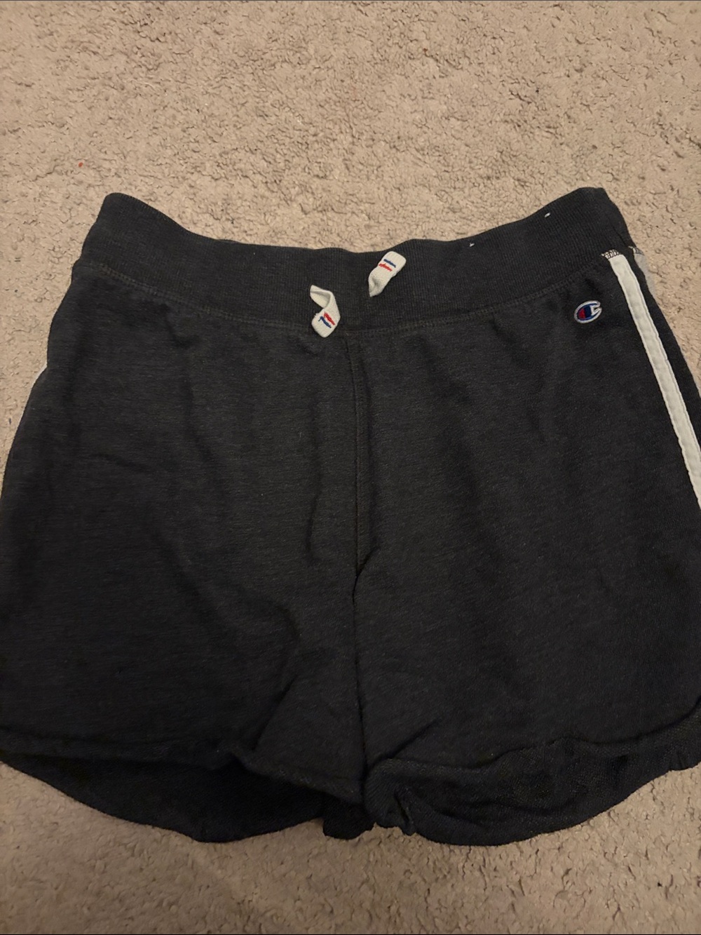 Champion Women's Black Athletic Shorts with White Side Stripe
